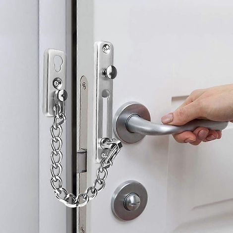 Diebstahlsichere Türkette mit Schnalle, Edelstahl, für Schlafzimmertüren. – AquaForge