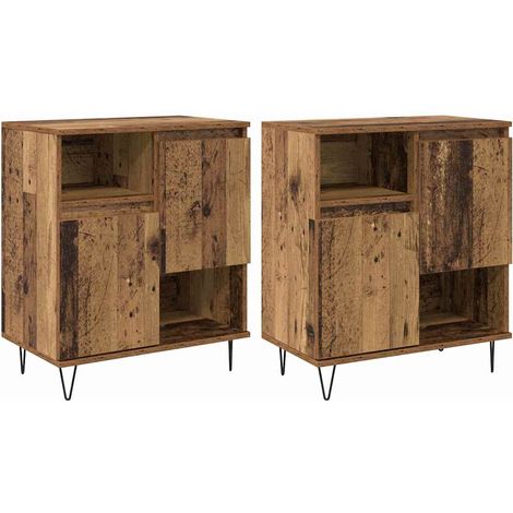 2 pcs Buffet,Bahut,Meuble de Rangements Bois ancien 120 x 35 x 70 cm Bois d'ingénierie CFW72679 (1/5)
