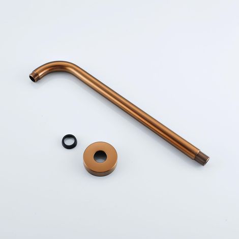 FugaFlow Eccelente Acces Douche de tête - 25cm - ronde - bras mural 35cm - Cuivre brossé PVD (Cuivre)