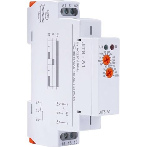 JIT8-A1 Zeitverzögerungsrelais mit einfacher Funktion, DIN-Schienenmontage, AC220V Mini-Einschaltverzögerungsrelais (1/4)