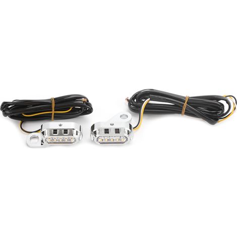 Clignotants LED Moto 2 Pièces, Lentille Transparente, Coque Chromée, Compatible XL 48 72 1200 883 2004-2020 (1/5)