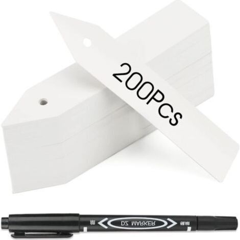 10X2CM, white 200 pcs plant labels seedling label plastic vegetable garden pot, (1/5)