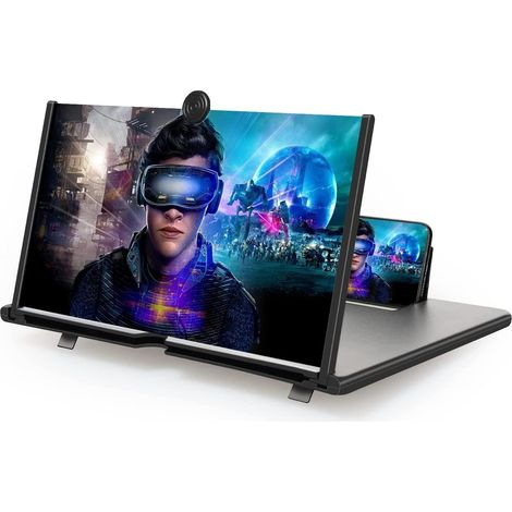 1 Loupe écran 16 pouces, Pliable, 3D HD, Anti-reflet, Sans alimentation, Pour Smartphone, Noir (1/5)