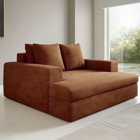 Sofá Fijo 2 Plazas Comazzo, Cojines Desenfundables, Brazos, Asientos 2, 162x167x86h cm Naranja (1/5)