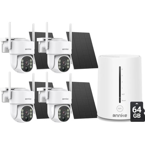 Sistema de cámara de seguridad, resolución de 4 MP, función de giro e inclinación, batería de 9000 mAh, 4 x 64 GB (1/2)