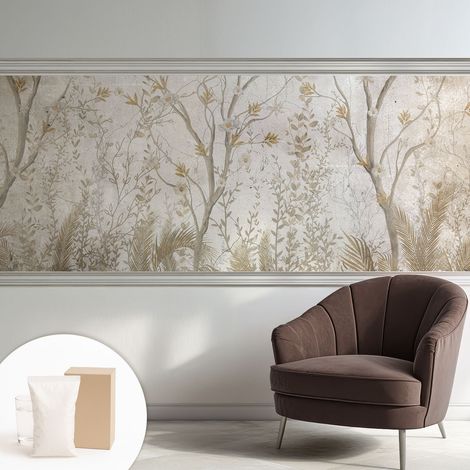 Papier peint avec colle pour décoration moderne de salon chambre à coucher cuisine et bureau Facile Coin de forêt 250x104 cm (1/5)