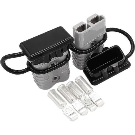 Kit de 2 connecteurs rapides 175 A 1/0 AWG pour câble de batterie, compatible avec connecteur Anderson et treuil de quad (gris) (1/4)