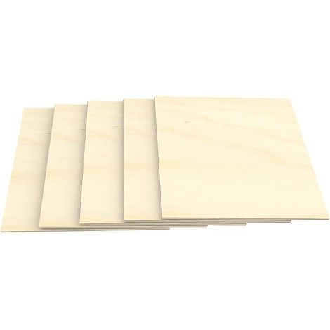 5x A3 Hoja de contrachapado 8 mm abedul (297 mm x 420 mm) Panel de madera maciza para bricolaje, marquetería, modelismo, decoración, paneles de contrachapado BB/BB (1/2)