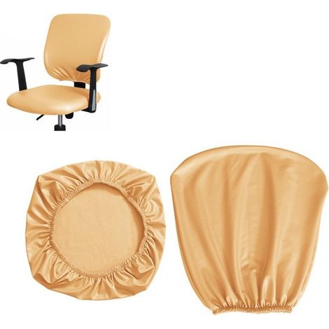 Housse de chaise en 2 pièces, antidérapante, pour chaise de bureau, avec dossier amovible et lavable, compatible avec les chaises de bureau et les chaises pivotantes. (1/5)