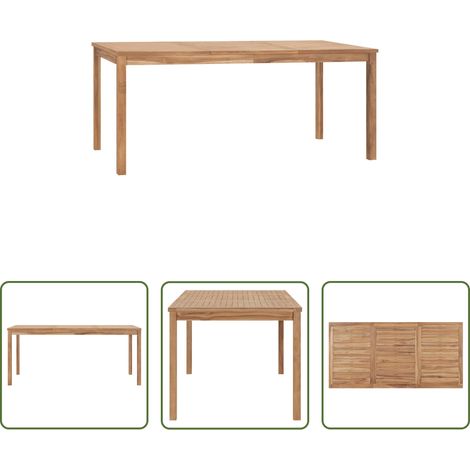 Teakholz -  Garten-Esstisch 180x90x77 cm Massivholz Teak (1/5)