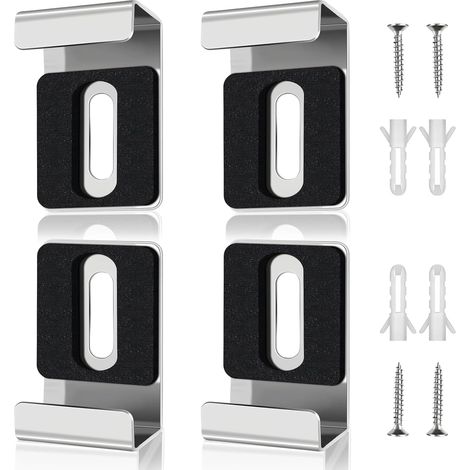4 Pièces Fixation Miroir, Large Trou Unique Supports de Miroirs Muraux, Argent Fixation Mural pour Miroir pour des Miroirs d’une Épaisseur de 17 à 19 mm (1/5)