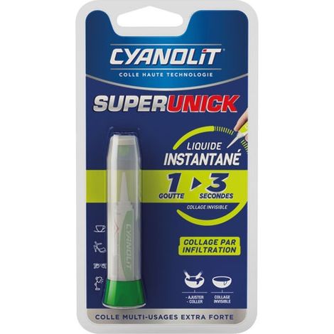 Colle instantanée extra forte infiltration 2 g – Collage rapide pour porcelaine, plastique, métal – Prise en 5 secondes – Cyanolit