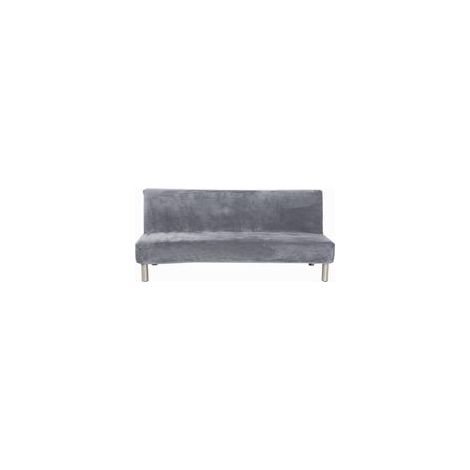Housse extensible pour canapé-lit 3 places sans accoudoirs, coloris uni (1/5)