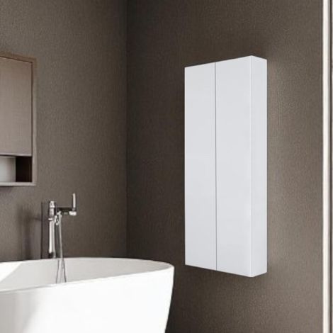 Colonna doppia sospesa 60X22 cm a 2 ante reversibile Bianco Lucido (1/2)