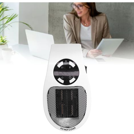 Mini-Elektro-Wandheizgerät mit Keramik-Konvektion, tragbar, weiß/schwarz, 500 W, LED-Temperaturanzeige, Timer, 433 g, sicherer Überhitzungsschutz, geeignet für Zuhause und Büro
