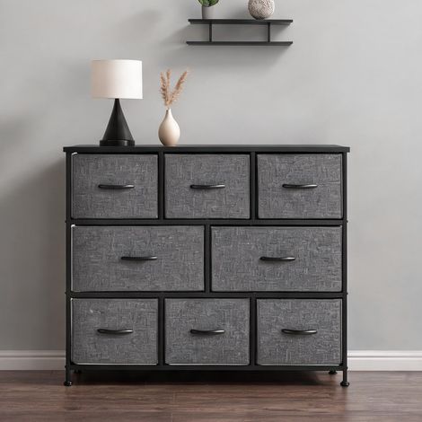 Buffet coloris gris foncé en polyester 100 x 30 x 78,5 cm (1/5)
