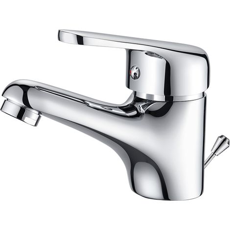 Robinet Mitigeur Lavabo  avec Tirette de vidage Robinet Salle de Bain Monotrou Robinetterie Vasque Mitigeur Evier pour Salle de Bain (1/5)