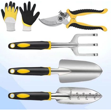 1 ensemble d'outils de jardinage ergonomiques pour la plantation, le désherbage et l'aération du sol, pelle de jardinage durable et légère