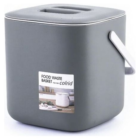Poubelle Compost Cuisine 4L - Bac Composteur Anti-Odeur & Lavable Lave-Vaisselle - Seau Déchets Organiques avec Filtre Charbon - Compact pour Plan de Travail (Gris) (1/5)