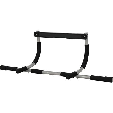 Klimmzugstange, Trainingsstütze, multifunktionale Klimmzugstange für Türen, Stahl, Schaumstoff, 92 x 40 x 17 cm, schwarz und grau (1/5)