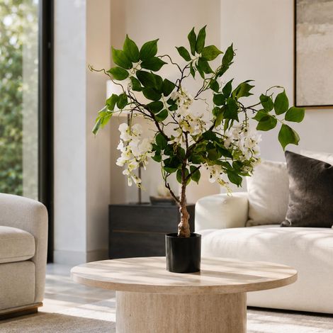 90cm Artificial White Wisteria Bush - Premium Quality (1/4)