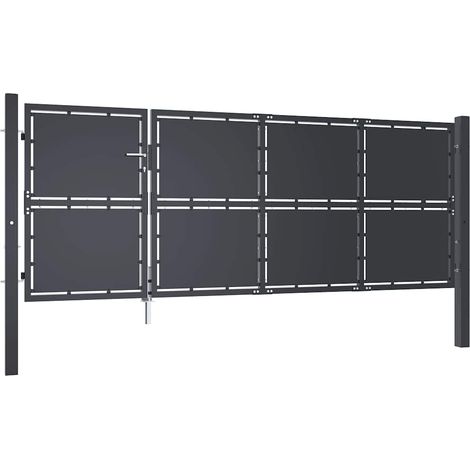 Maison Exclusive - Gartentor aus Stahl 350 x 125 cm Anthrazit (1/5)