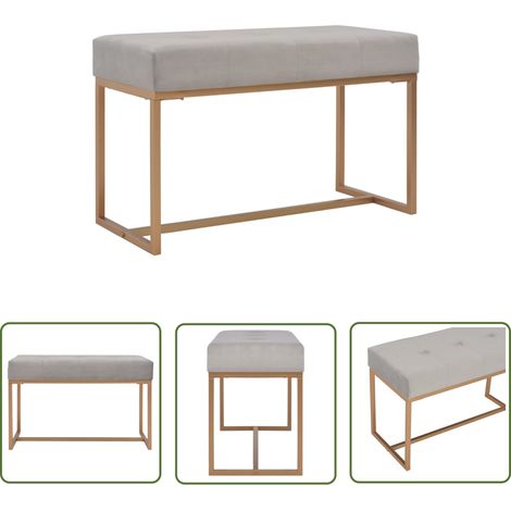 Elegante Bank - vidaXL Bank 80 cm Grau Samt - Samtbezug (1/5)
