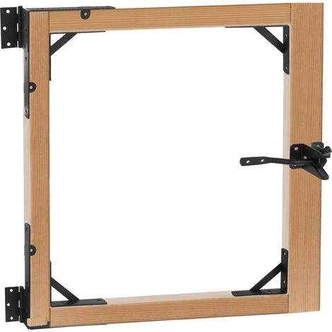 Charnière de portail de jardin avec support d'angle de portail et pince, Acier haute performance revêtu par poudre, Pour portails de jardin et portes d'entrée (1/5)