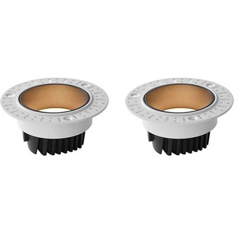 Deux spots encastrés LED, un blanc et un noir, 12 W, ouverture de 75 mm, 4000 K, éclairage moderne à économie d'énergie. (1/5)
