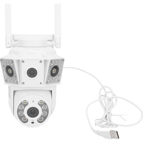 Caméra de sécurité extérieure WiFi 2 MP, vue panoramique, double objectif, mode couleur jour/nuit, stockage cloud, détection humaine, prise UE (1/5)