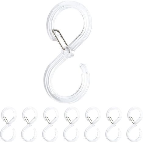 8 Pack S Hooks Hanger - Clothes Rod Hooks, Anti-Drop Hanger Hook - For Hanging Bathroom Bedroom Office (1/5)