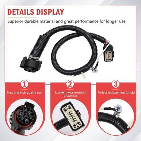 1 jeu. Couleur : Noir. Matériau : ABS 9L3Z15A416A. Kit de connecteur de remorque compatible avec Ford. (1/5)
