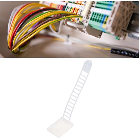 CL-3 Attache-câbles adhésive réglable, porte-faisceau, clip de gestion des câbles, blanc (1/5)