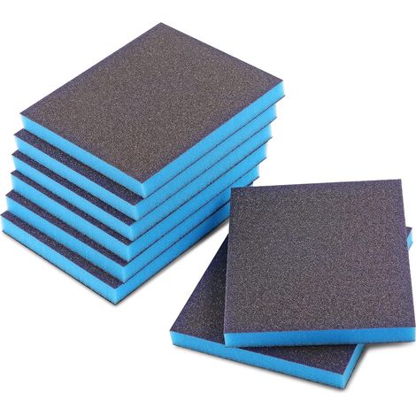 20 pièces- Blocs éponges de ponçage, papier de verre double face pour ponçage et polissage, utilisation humide et sèche, grain 600 (1/5)