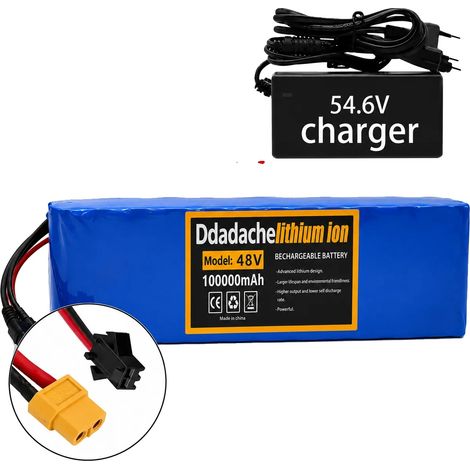 Batterie, capacité 100Ah, tension 48V, XT60-SM-chargeur (1/2)