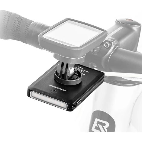 Luz delantera 2 en 1 para bicicleta, 150 lm, con función de contador y batería externa de 5000 mAh, IPX6 - Negra (1/5)