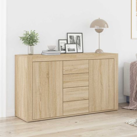 vidaXL Sideboard Sonoma-Eiche 120 x 36 x 69 cm Holzwerkstoff (1/5)