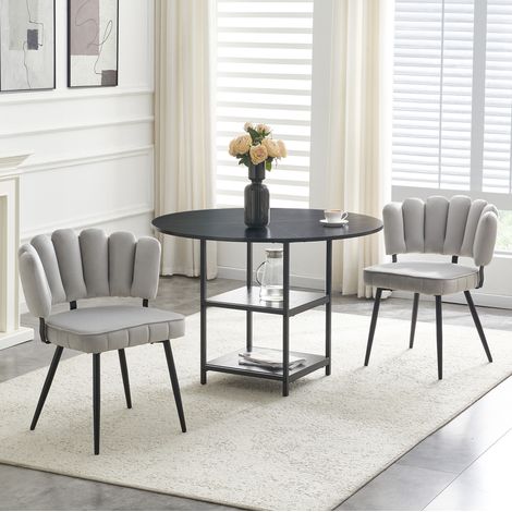 Conjunto de mesa y sillas de comedor redonda 107 cm, 2 plazas, con almacenaje DESVIAE (1/5)