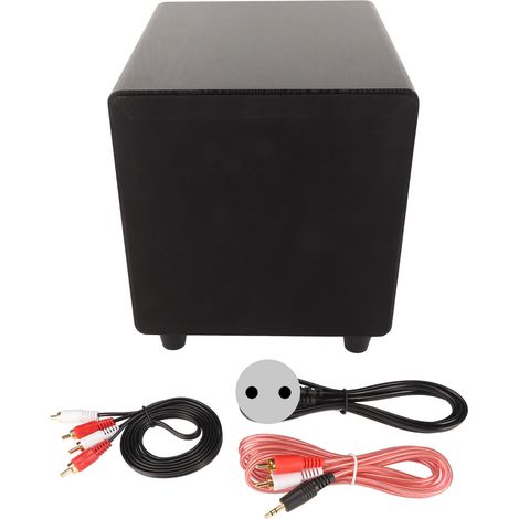 Caisson de basses actif puissant 25 cm, 300W PMPO, enceinte subwoofer intelligente pour utilisation intérieur/extérieur, noir, prise EU 100-240V (1/5)