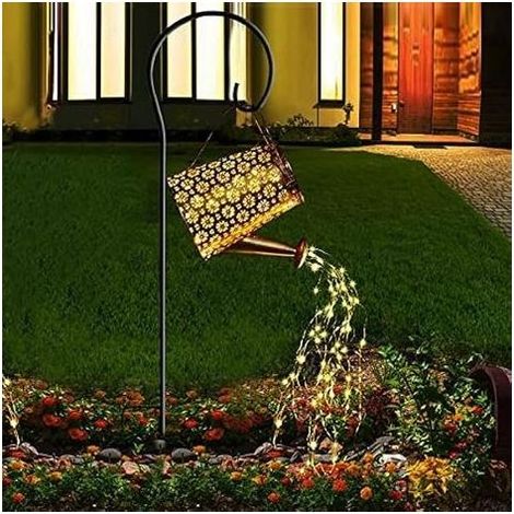 Arrosoir Lumineux Solaire, Lampe LED Solaire Guirlande Lumières Extérieures de Jardin de Douche D'étoile Étanche, Lampe Arrosoir Solaire avec Support pour Allée Terrasse Pelouse (1/5)