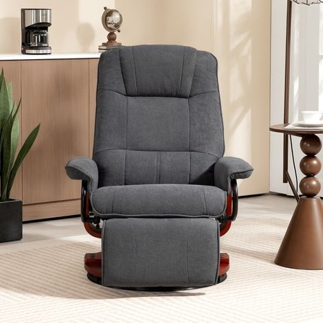 Fauteuil relax pivotant en tissu gris (1/5)