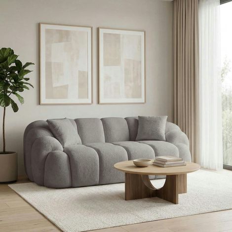 Canapé 2 places gris design arrondi ONDA (1/5)
