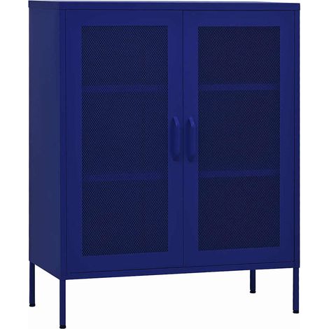 Armadietto Blu Marino 80x35x101,5 cm in Acciaio DAS703242 (1/5)