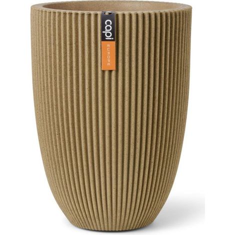 Vase élégant bas - CAPI EUROPE - Groove NL - 46 x 58 cm - Beige (1/2)