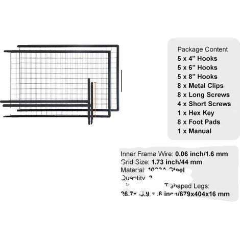 Panneaux Muraux Grille, Affichage Double Face, Design Écologique, Colonne 2 Pack (1/2)