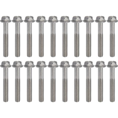 GARRYFIZH Boulons à Tête Hexagonale à Collerette avec Joint, Acier Inoxydable A2‑70 DIN6921, Lot de 20 Pièces - M10x65mm (1/5)