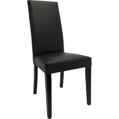 Sedia Nice Nero sedile ecopelle legno similpelle cucina sala da pranzo design moderna albergo ristorante