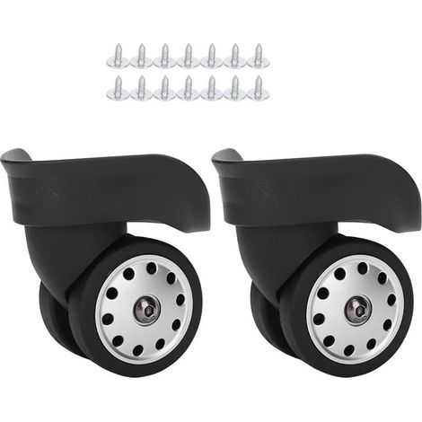 Paar schwarze A88-Universal-Kofferrollen mit mehreren Löchern, Ersatzteil für Outdoor-Gepäck (1/5)