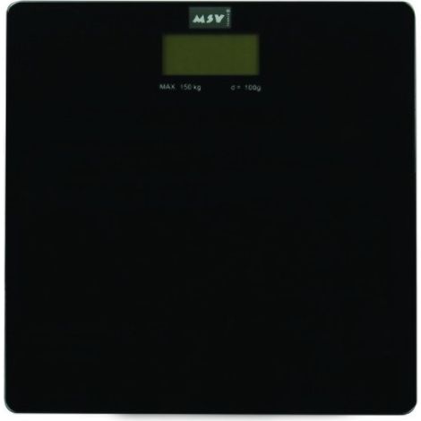 Pèse Personne en Verre Noir 30x30cm MSV