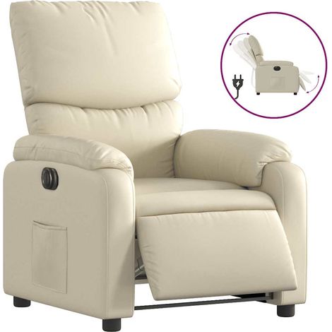 Maison Exclusive - Poltrona Reclinabile Elettrica Crema in Similpelle